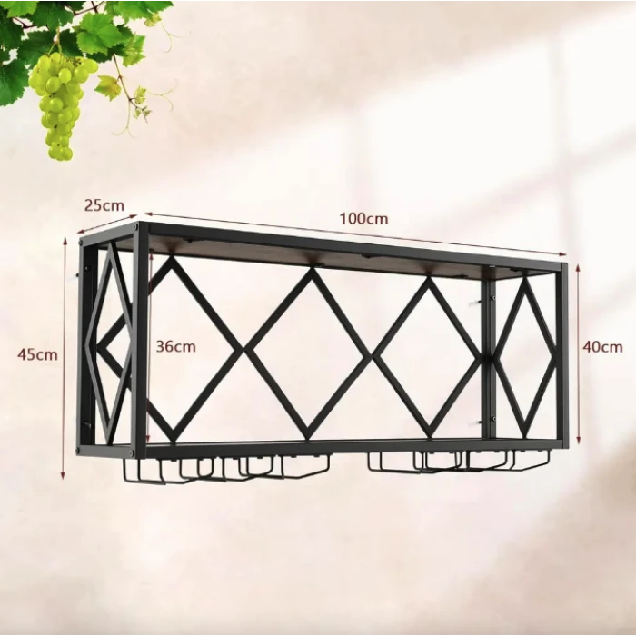 Настенная винная стойка Costway Asti в стиле Loft