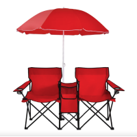 Комплект раскладных стульев Costway Parma с зонтиком красный
