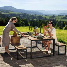 Набор садовой мебели Di Volio Trento стол + 2 скамейки бежевый