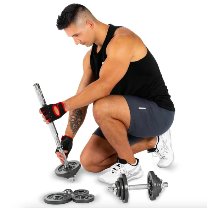 Гантелі металічні Hop-Sport 2х15кг з подовженим грифом