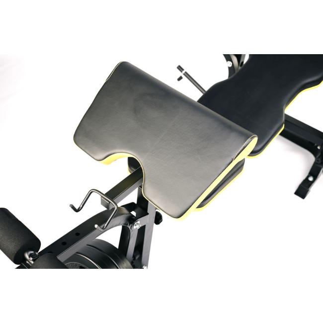 Лавка тренувальна Besport WB-004 для жиму зі стійкою під штангу та партою Скотта