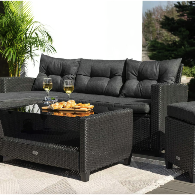 Комплект садових меблів Di Volio Dalmia сірий/графітовий