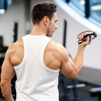 Еспандер регульований Gymtek 10-100кг з лічильником сіро-чорний