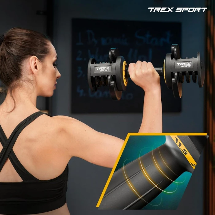 Гантель розбірна регульована Trex Sport 2-11,5кг чорний