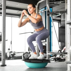 Балансувальна півсфера Gymtek Flex Core Half Ball 58см з еспандерами + насос блакитний