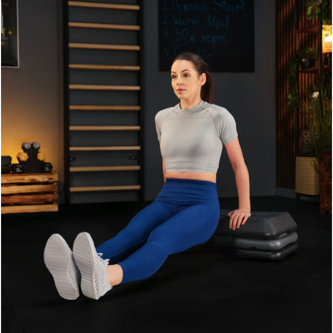 Степ платформа Trex Sport TX-038PAS к аэробике 3-уровневая черная