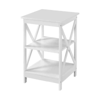 Стелаж Chomik HOLLY з двома дерев'яними полицями білий