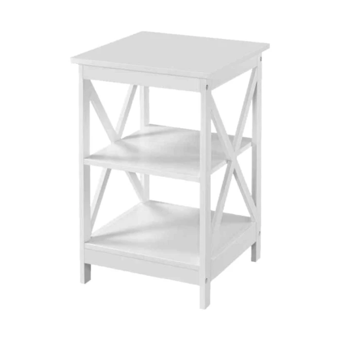 Стеллаж Chomik HOLLY с двумя деревянными полками белый.