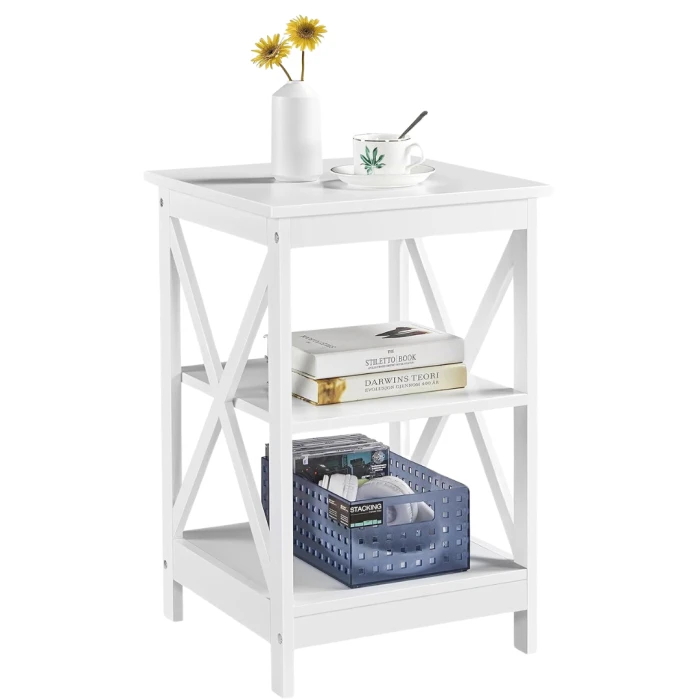 Стеллаж Chomik HOLLY с двумя деревянными полками белый.