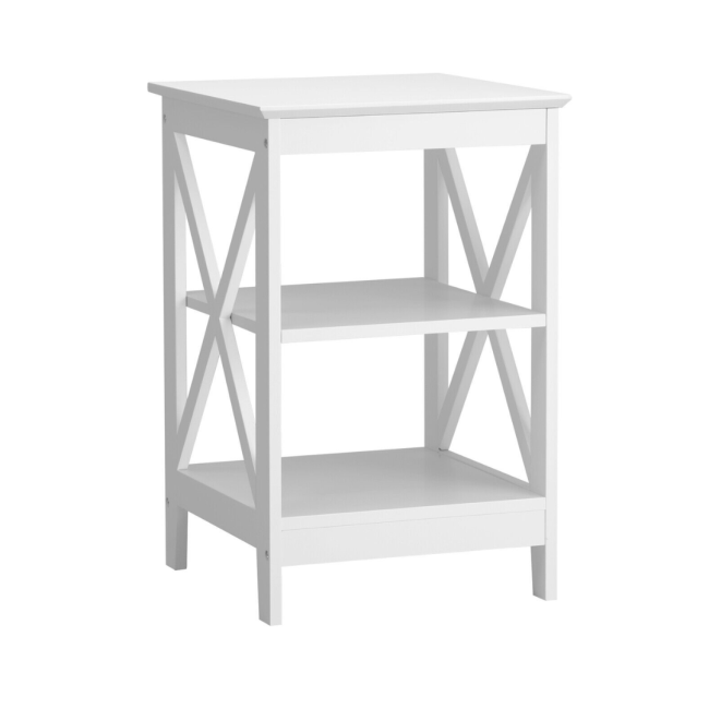 Стеллаж Chomik HOLLY с двумя деревянными полками белый.