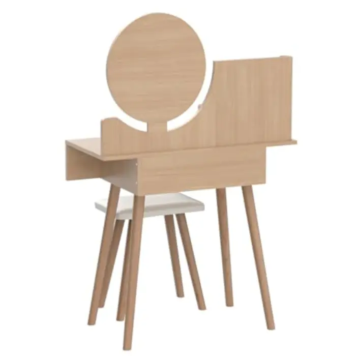 Туалетний столик Chomik WENDY з дзеркалом + табурет бежевий