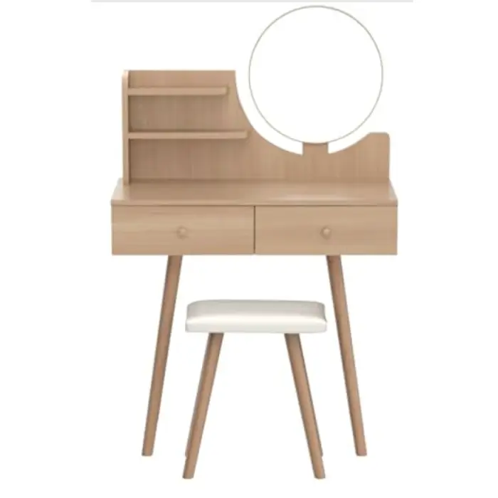 Туалетний столик Chomik WENDY з дзеркалом + табурет бежевий