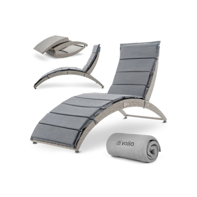 Садовый шезлонг Di Volio Ciampino серо/графитовый