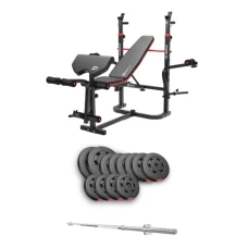 Набір Hop-Sport Premium 69кг з лавою HS-1065HB Pro та штангою