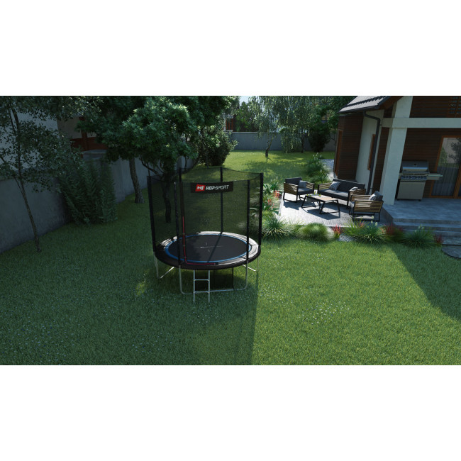 Батут Hop-Sport 8ft (244см) синий с наружной сеткой