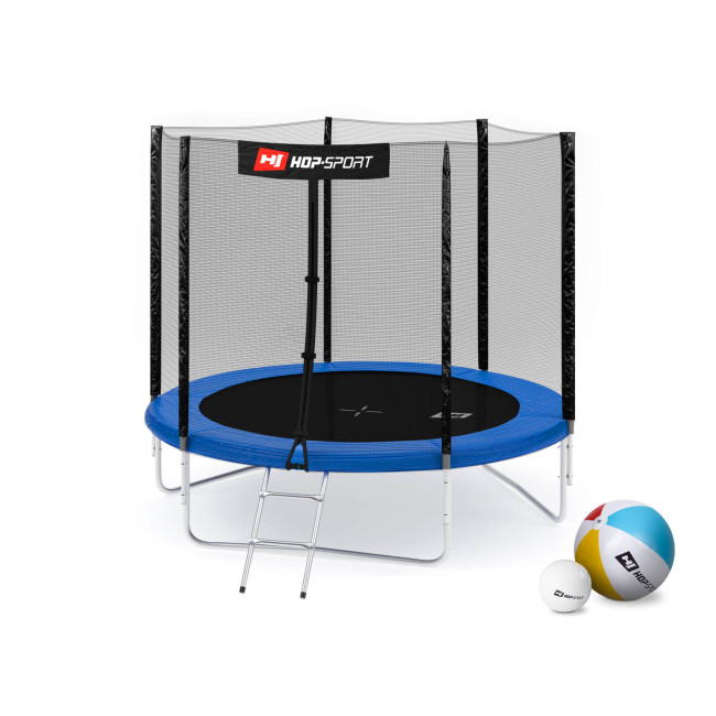Батут Hop-Sport 8ft (244см) синий с наружной сеткой