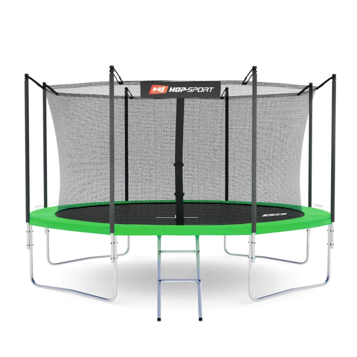Батут Hop-Sport 12ft (366см) зеленый с внутренней сеткой