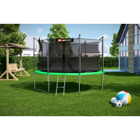 Батут Hop-Sport 12ft (366см) зелений із внутрішньою сіткою