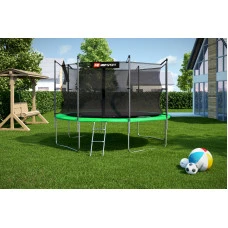 Батут Hop-Sport 12ft (366см) зеленый с внутренней сеткой