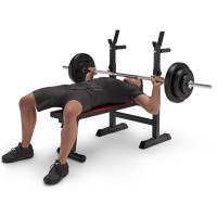 Набір Hop-Sport Premium 59кг з лавою HS-1080 та штангою