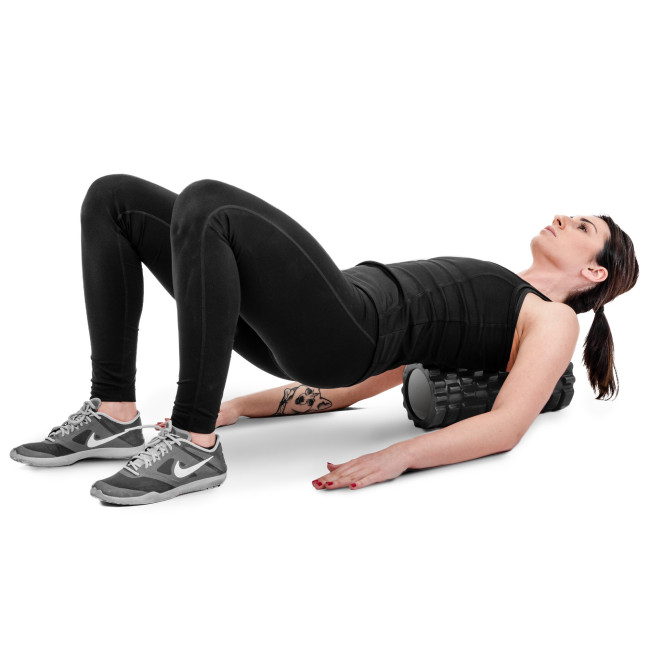 Роллер массажер (валик, ролик) для кроссфита и йоги Hop-Sport HS-001YG черный