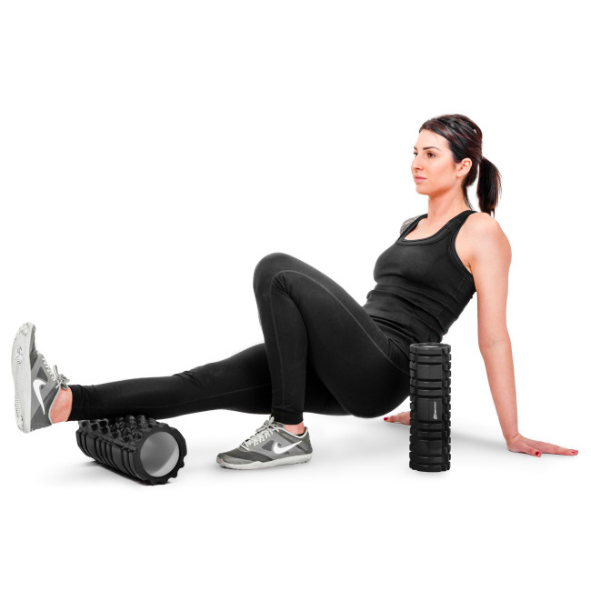 Роллер массажер (валик, ролик) для кроссфита и йоги Hop-Sport HS-001YG черный