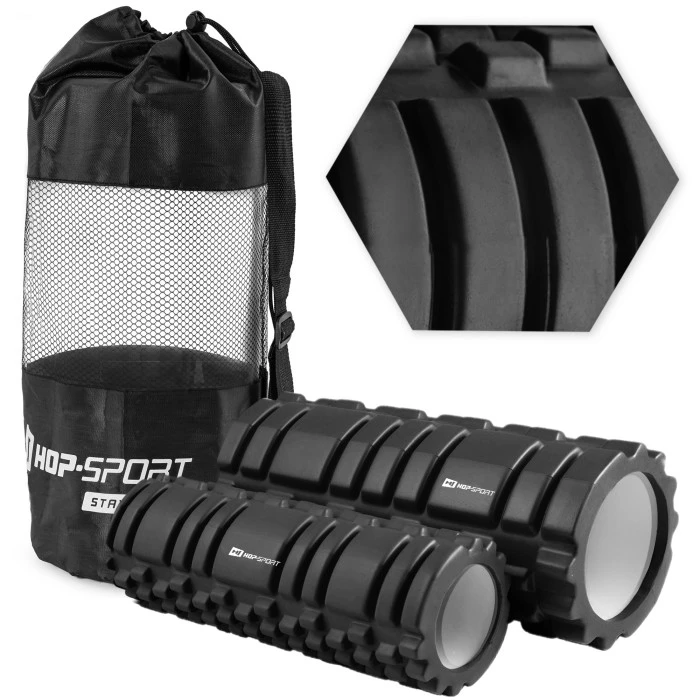 Роллер массажер (валик, ролик) для кроссфита и йоги Hop-Sport HS-001YG черный