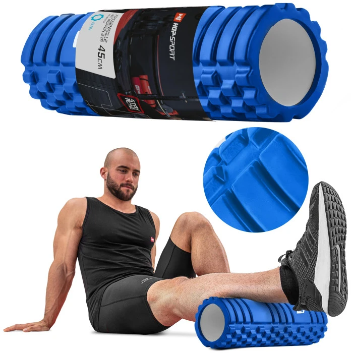 Роллер масажер (валик, ролик) Hop-Sport EVA 45см синій