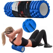 Роллер масажер (валик, ролик) Hop-Sport EVA 45см синій