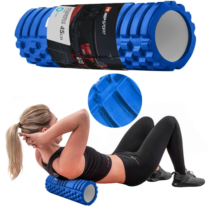 Роллер масажер (валик, ролик) Hop-Sport EVA 45см синій