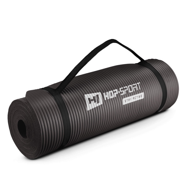 Мат для фітнесу та йоги з отворами Hop-Sport HS-N015GM 1,5см чорний