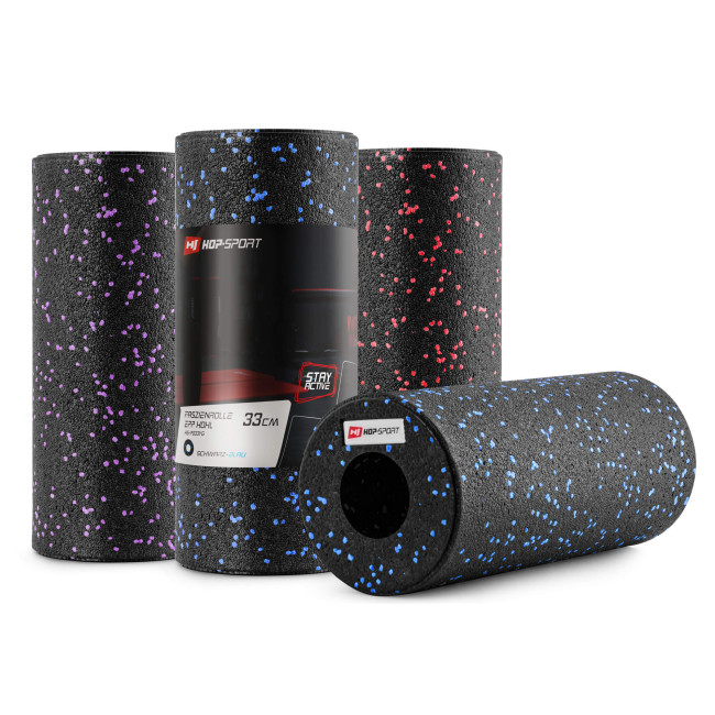 Роллер массажер (валик, ролик) гладкий Hop-Sport EPP 33см HS-P033YG черно-фиолетовый