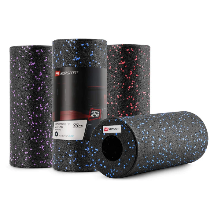 Роллер масажер (валик, ролик) гладкий Hop-Sport EPP 33см HS-P033YG чорно-фіолетовий