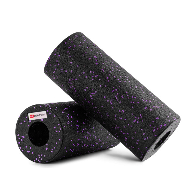Роллер массажер (валик, ролик) гладкий Hop-Sport EPP 33см HS-P033YG черно-фиолетовый