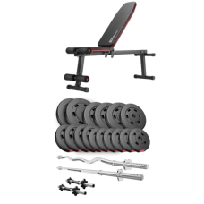 Набор Hop-Sport Premium 75кг со скамьей HS-1010 Pro, штангами и гантелями