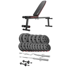 Набір Hop-Sport Premium 75кг з лавою HS-1010 Pro, штангами та гантелями