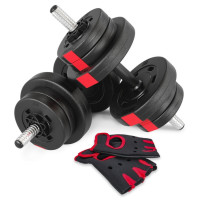 Гантели Hop-Sport 2х10кг PRO с перчатками