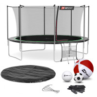 Батут Hop-Sport 14ft (427см) чорно-зелений з внутрішньою сіткою