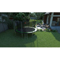 Батут Hop-Sport 14ft (427см) чорно-зелений з внутрішньою сіткою