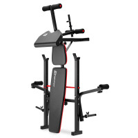 Набор Hop-Sport Premium 173кг со скамьей HS-1055, штангами и гантелями.