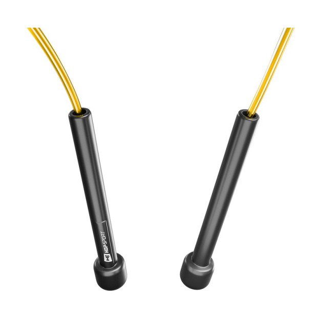 Скакалка Hop-Sport Crossfit NEW с пластиковыми ручками HS-P025JR желтая