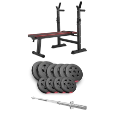 Набір Hop-Sport Premium 59кг з лавою HS-1080 та штангою