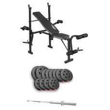 Набір Hop-Sport Premium 69кг з лавою TX-055 та штангою