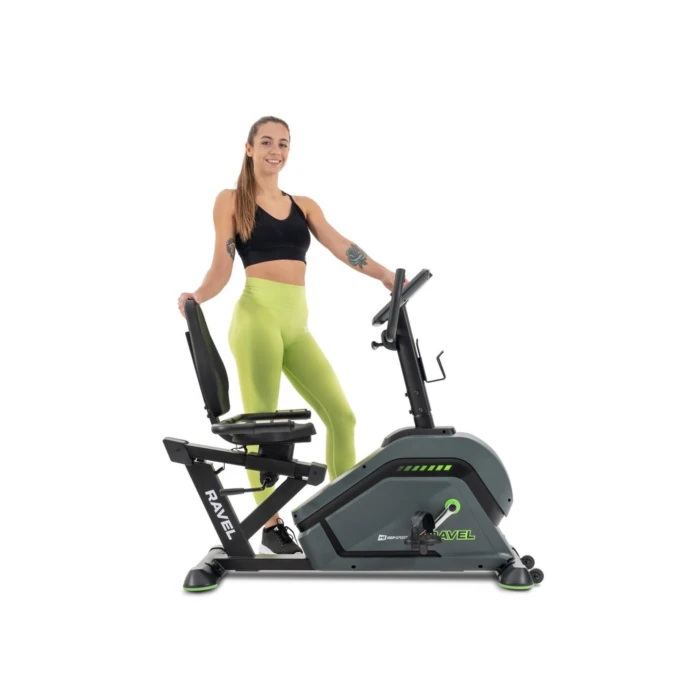 Горизонтальный велотренажер HS-120L Ravel черно-зеленый