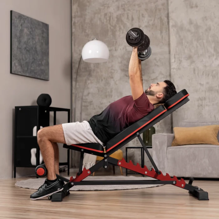 Скамейка тренировочная Hop-Sport HS-2090HB с фиксатором для ног