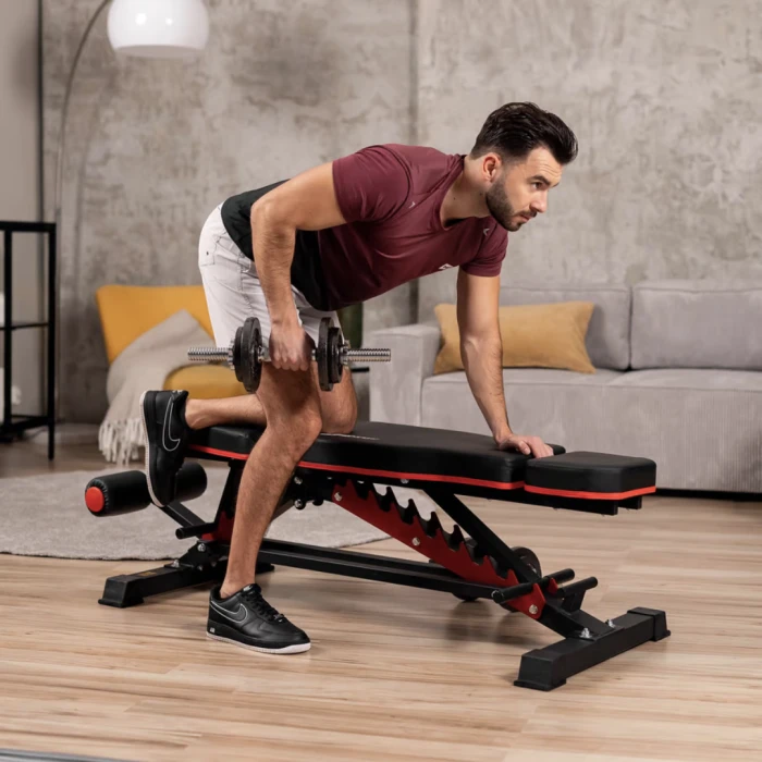 Скамейка тренировочная Hop-Sport HS-2090HB с фиксатором для ног