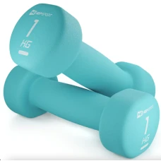 Гантели для фитнеса неопреновые круглые Hop-Sport HS-V010DR 2x1кг бирюзовый