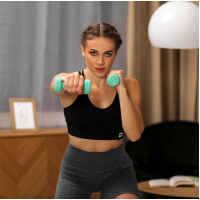 Гантелі для фітнесу неопренові круглі Hop-Sport HS-V010DR 2x1кг бірюзовий