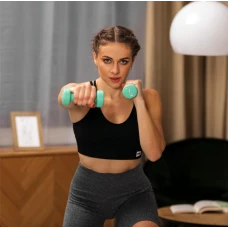 Гантели для фитнеса неопреновые круглые Hop-Sport HS-V010DR 2x1кг бирюзовый