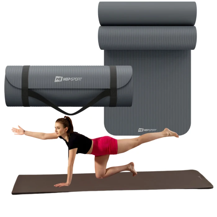 Коврик для йоги Hop-Sport HS-NB015GM NBR 1,5см графітовий
